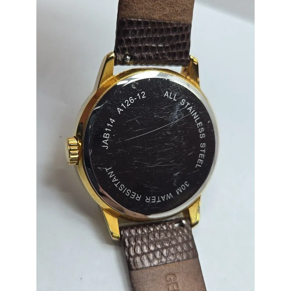 Jos A Bank Gold Dial Multifunction Mens Day Date 40mm Dress Watch New Battery